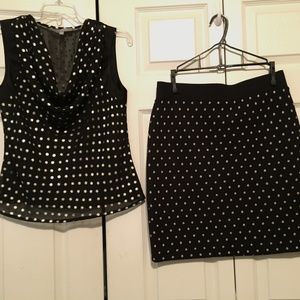 Skirt & Top Set Black & Gold